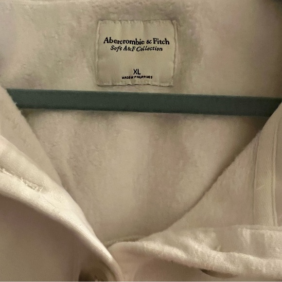 Abercrombie & Fitch Soft Collection Sweater Sweatshirt Buttons Collar White XL - Picture 5 of 8